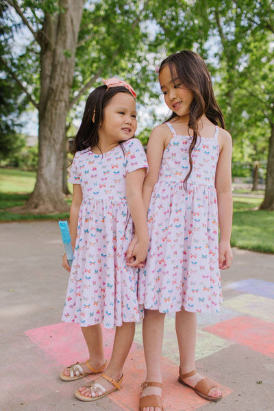 Classic Twirl Dress in Butterfly Rainbow