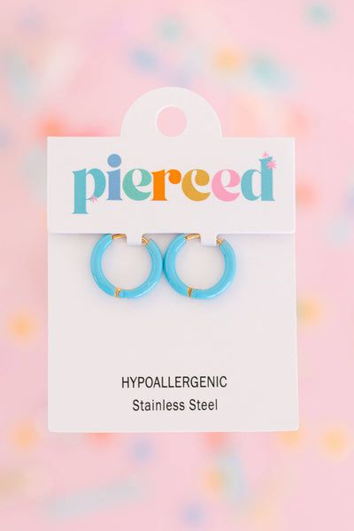 Pink Colored Huggies Earrings