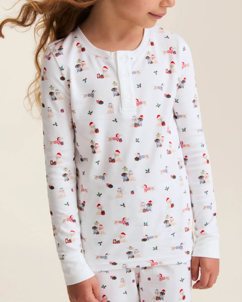 Kid's Pima Snug Fit Pajama Set in Woof de Noel