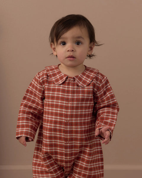 Baby Pajama Romper Ruby Plaid