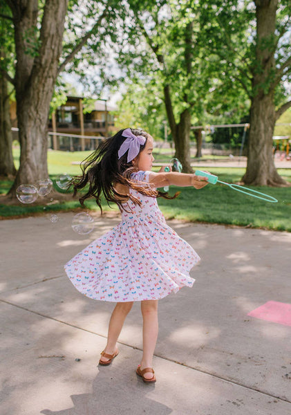 Classic Twirl Dress in Butterfly Rainbow