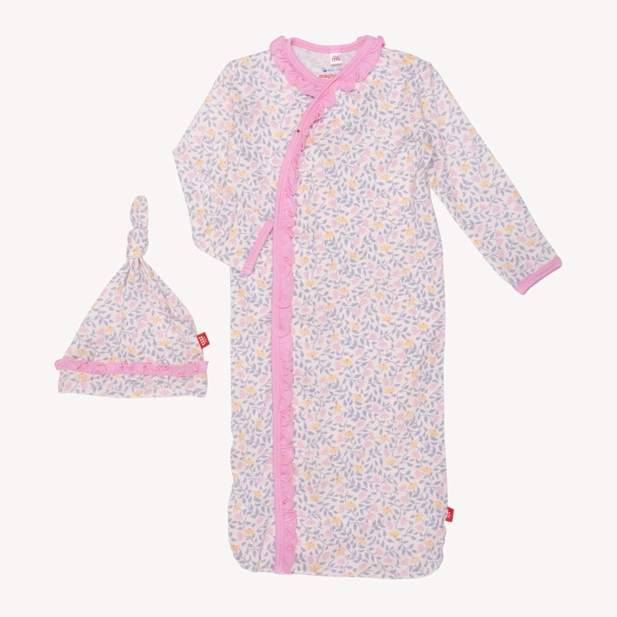 amelia modal magnetic cozy sleeper gown + hat set