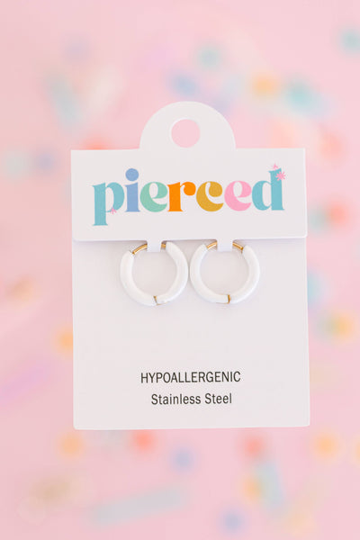 Pink Colored Huggies Earrings