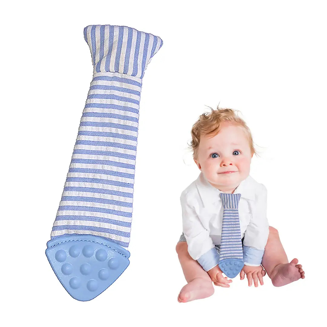 Tasty Tie Teether, Crinkle Toy, Baby Boy Gift (Seersucker)
