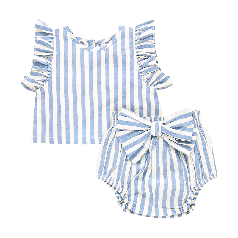 Baby Girls Abigail 2-Piece Set - Blue Stripe