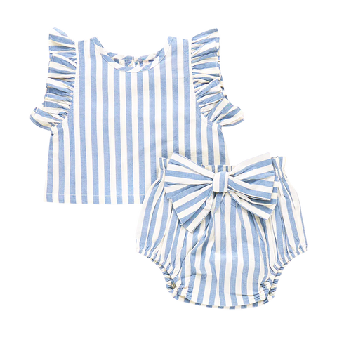 Baby Girls Abigail 2-Piece Set - Blue Stripe