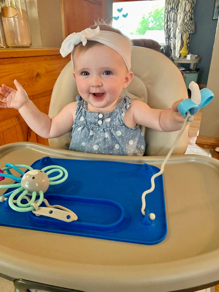 Busy Baby Silicone Placemat - 4 tether version: Pewter