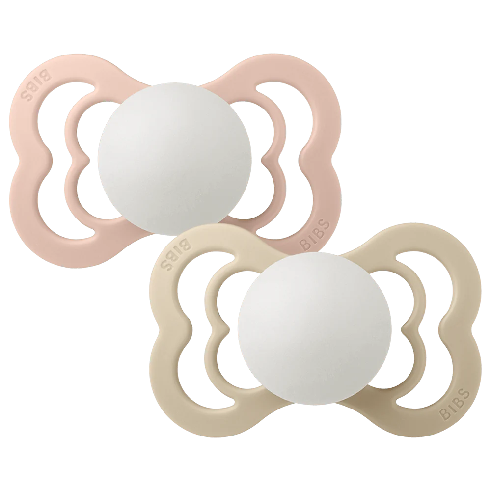 BIBS Supreme 2 PACK Blush Glow/Vanilla Glow- size 2 (Silicone)