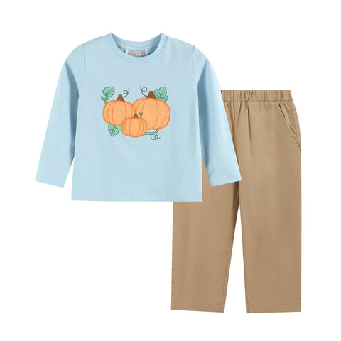 Blue Pumpkin Shirt and Brown Pants Set (FINAL SALE)