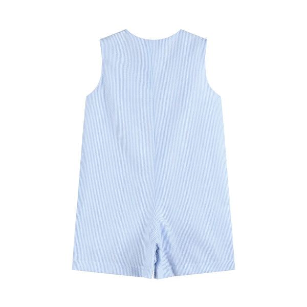 Blue Seersucker Gingham Bunny Shortall (FINAL SALE)