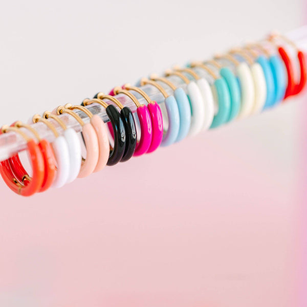 Pink Colored Huggies Earrings