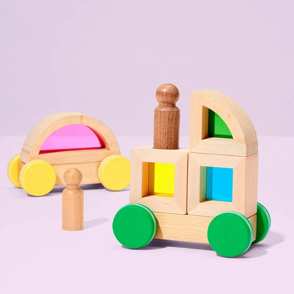Rainbow Block Cars Stem Toy