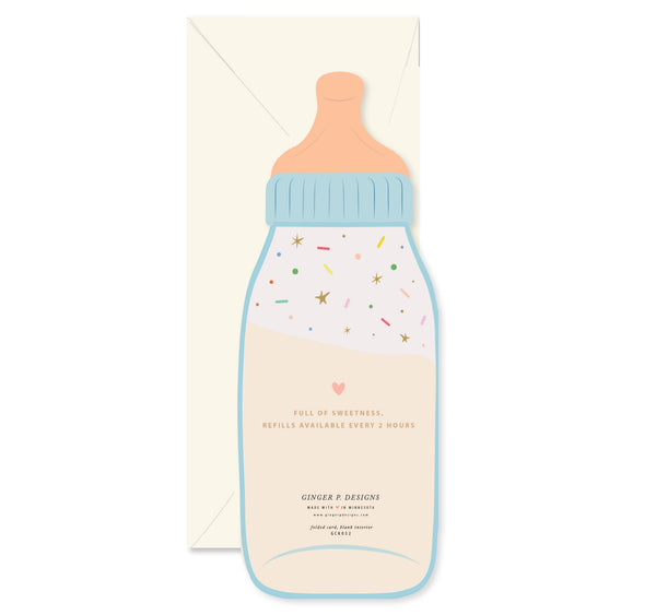 Baby Bottle die-cut Greeting Card