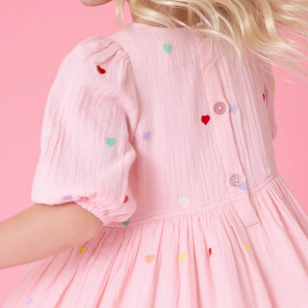 Girls Brooke Dress - Candy Heart Embroidery