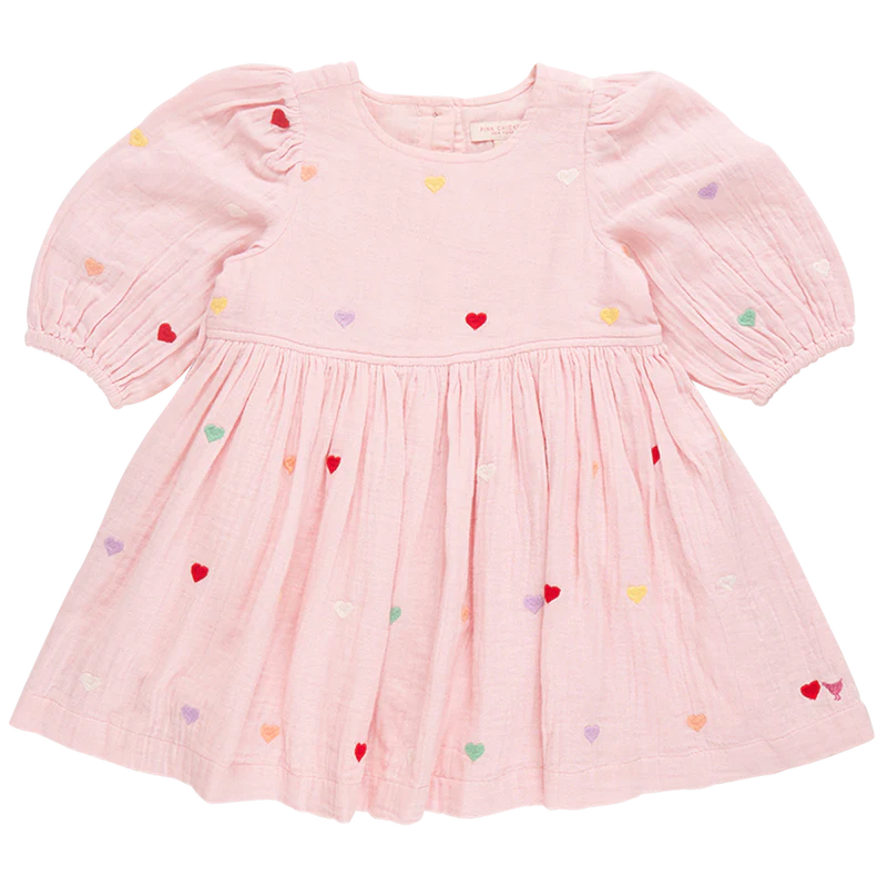 Girls Brooke Dress - Candy Heart Embroidery