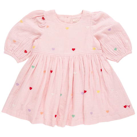 Girls Brooke Dress - Candy Heart Embroidery