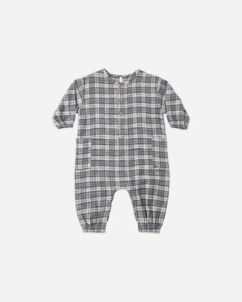 Relaxed Woven Jumpsuit Winter Plaid