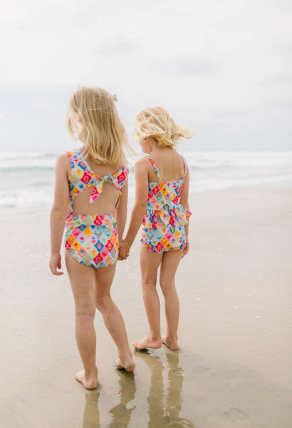 Emma Swim in Sunshine Tiles | girls swim