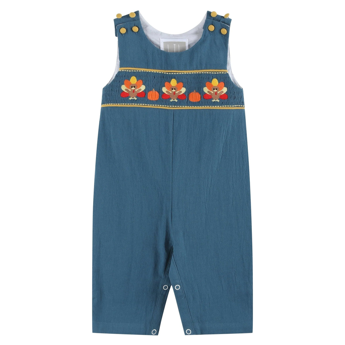 Cobalt Blue Turkey Smocked Overalls (FINAL SALE) – Cheeky Baby Boutique ...