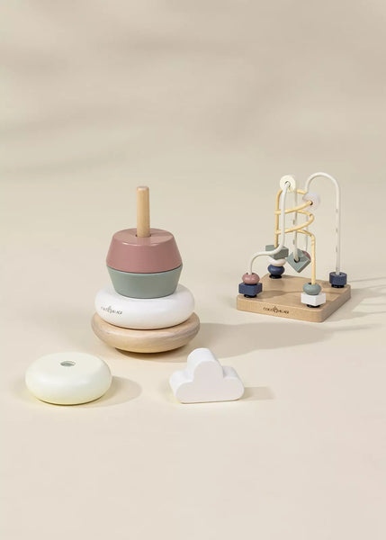 Wooden Baby Toy Gifting Set  Stacking Rings & Bead