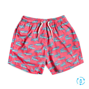 Toddler Boys Size 2T Swim Shorts Swim Trunks with Crocodiles Blue, Colorful  NEW