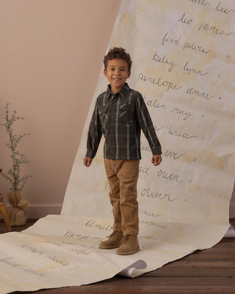 Pocketed Flannel Shirt Holiday Plaid