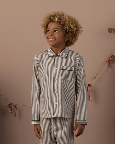 Long Sleeve Pajamas Evergreen Stripe