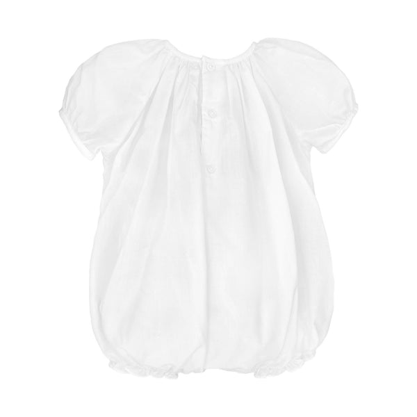 White Bubble and Bonnet with Novelty Smocking-