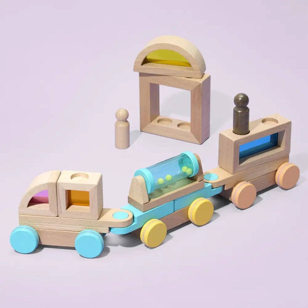 Rainbow Block Train Stem Toy
