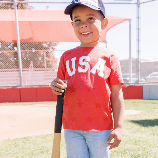 USA Stars Print Toddler and Youth  -RED