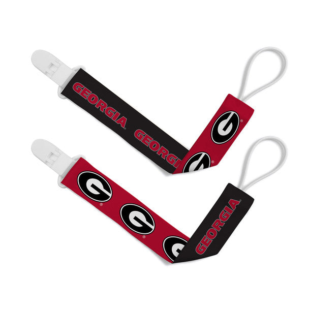 Georgia Bulldogs NCAA Baby Fanatic Pacifier Clip 2-Pack
