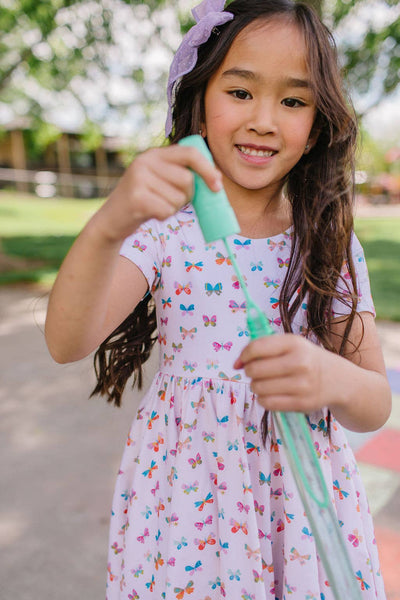 Classic Twirl Dress in Butterfly Rainbow