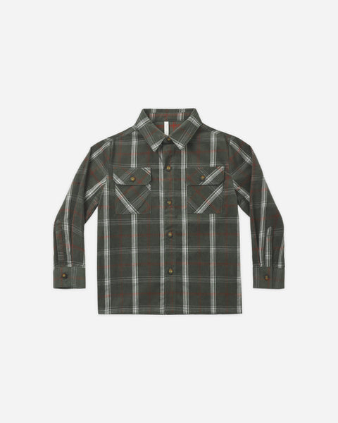Pocketed Flannel Shirt Holiday Plaid