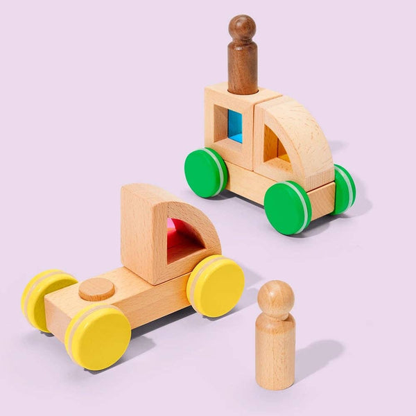 Rainbow Block Cars Stem Toy
