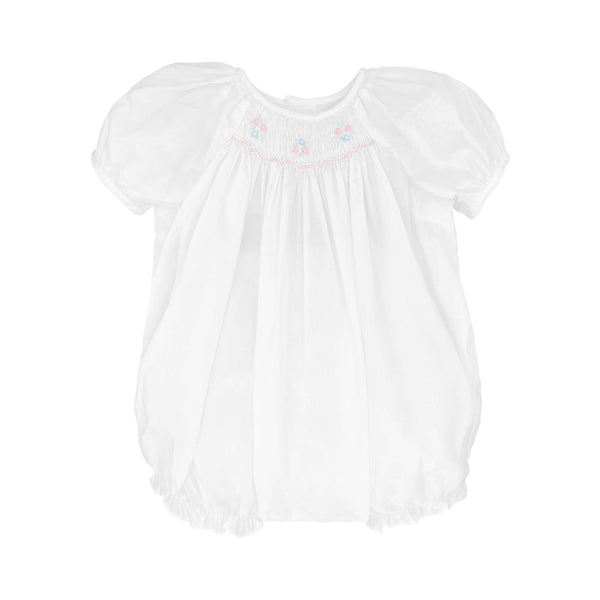 White Bubble and Bonnet with Novelty Smocking-