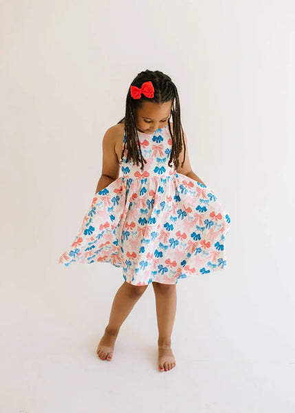 Sofia Dress in Patriotic Bows