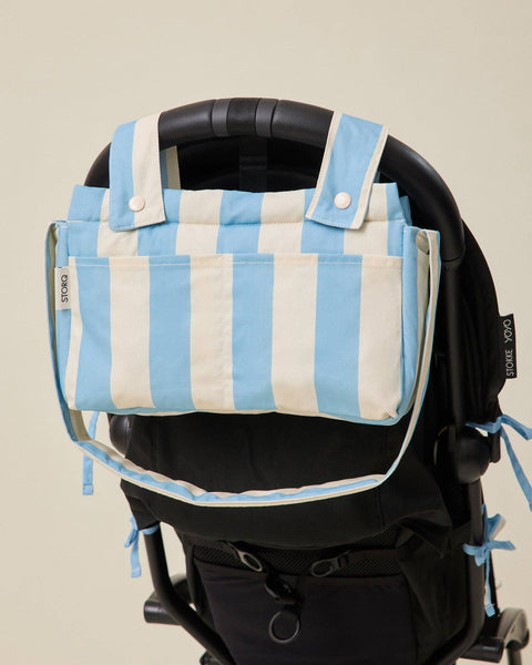 Storq x Kindred Bravely Stroller Party Caddy Bag: Blue Wide Stripe