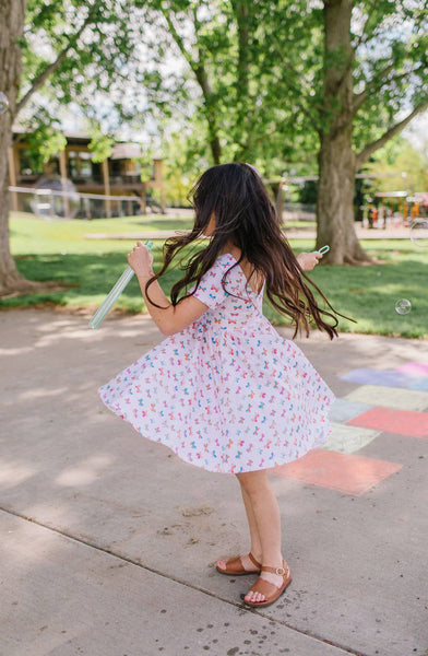 Classic Twirl Dress in Butterfly Rainbow