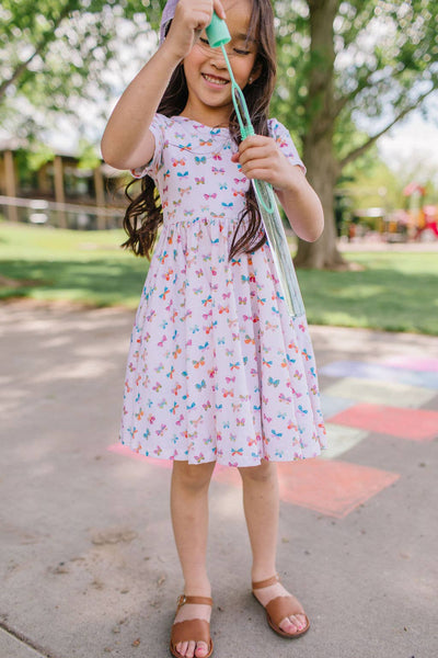 Classic Twirl Dress in Butterfly Rainbow