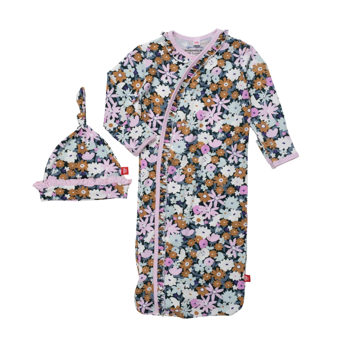 Finchley modal magnetic cozy sleeper gown + hat set
