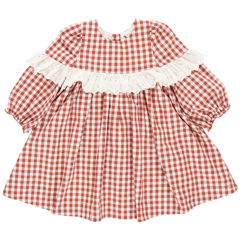 Girls Dixie Dress - Pony Gingham