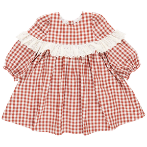 Girls Dixie Dress - Pony Gingham