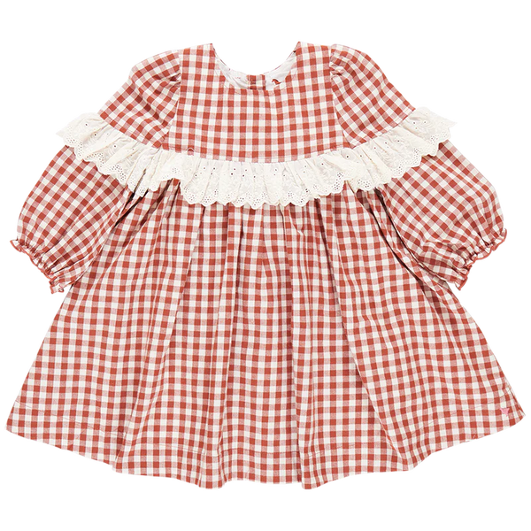 Girls Dixie Dress - Pony Gingham