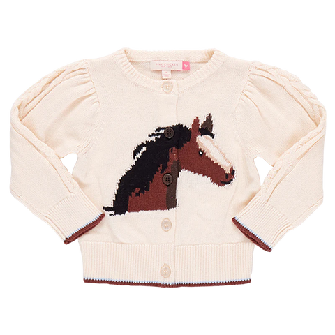 Girls Cable Constance Sweater - Wild Horse