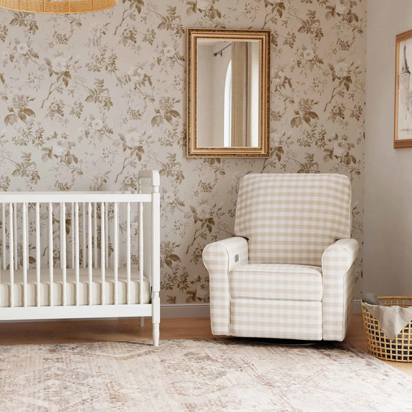 Monroe Power Recliner and Swivel Glider (Tan Gingham)