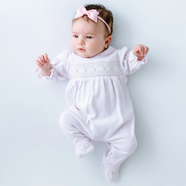 Jacob Smocked Footie- Pink