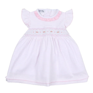 Katie & Kyle Pink Smocked Ruffle Flutters Dress Set