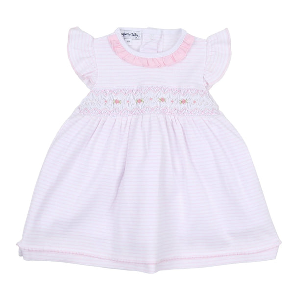 Katie & Kyle Pink Smocked Ruffle Flutters Dress Set