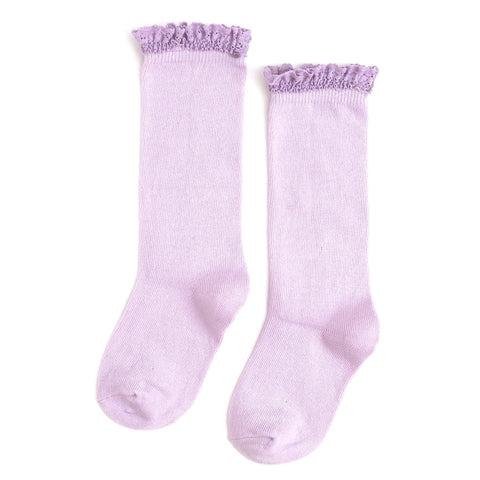 Lilac Lace Knee High Socks
