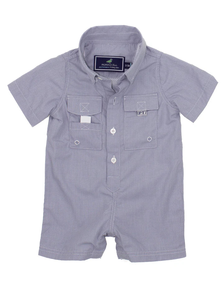 Baby Performance Fishing Shortall Jet Grey